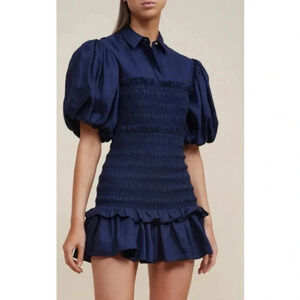 Acler Edna Linen-Blend Mini Dress sz 4